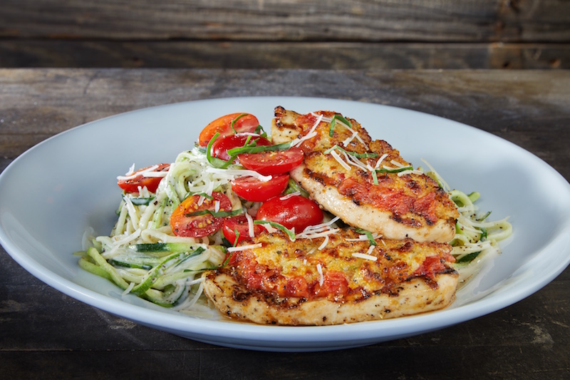 Taste This Dave Buster S Tuscan Chicken Alfredo With Zoodles