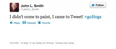 Razorback Coach John L. Smith Joins Twitter