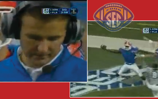 For a second there, Florida head coach Urban Meyer almost looked worried in the 2006 SEC Championship Game. That feeling didn't last long, needless to say.