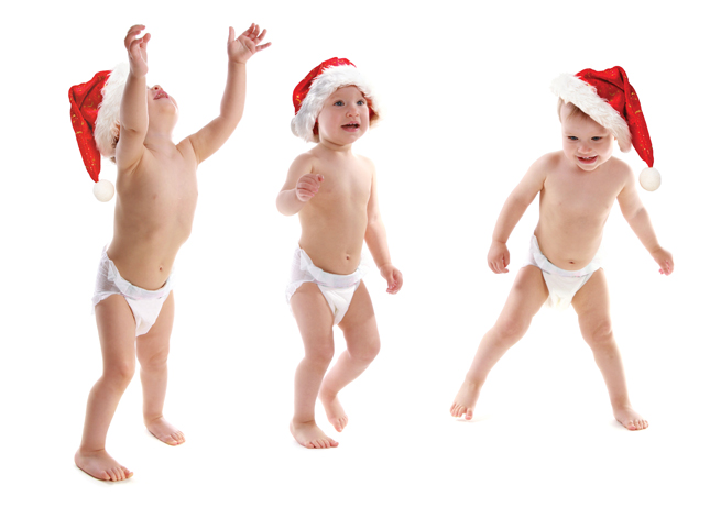 Dancing Baby Babies Santa Hat