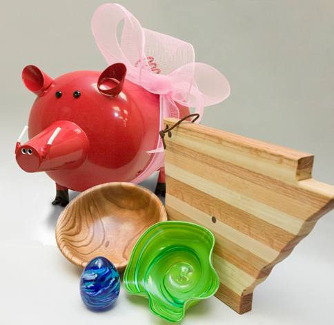 Arkansas State Capitol cutting board pig bowls