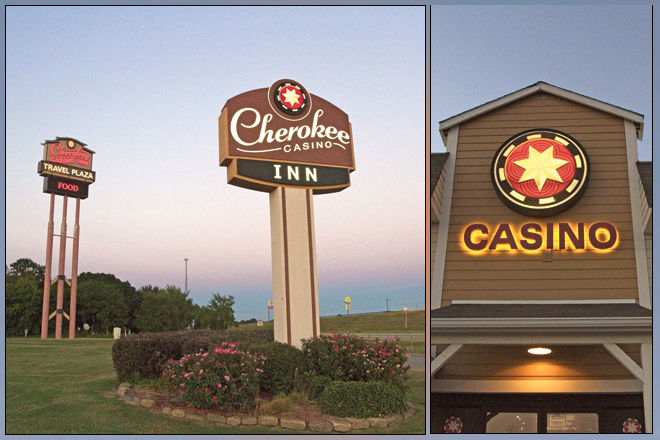 gas stations close to cherokee casino