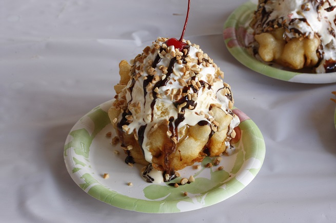 ... Apple Pie Funnel Cake and Meat on a Stick at the Arkansas State Fair