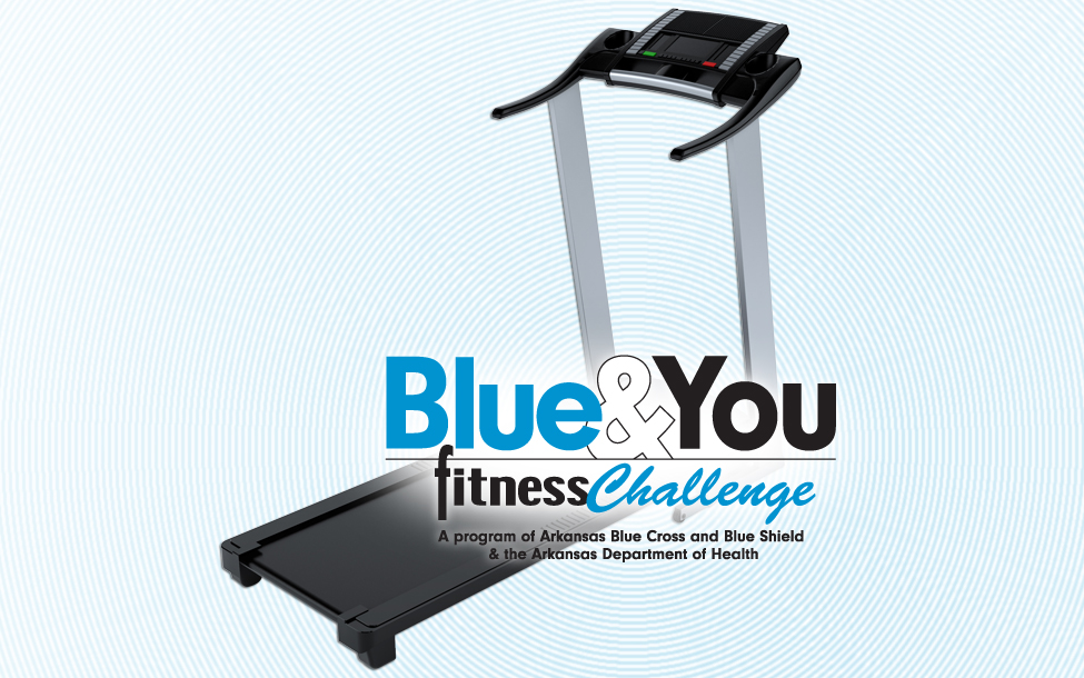 Take the Blue & You Fitness Challenge treadmill illustration