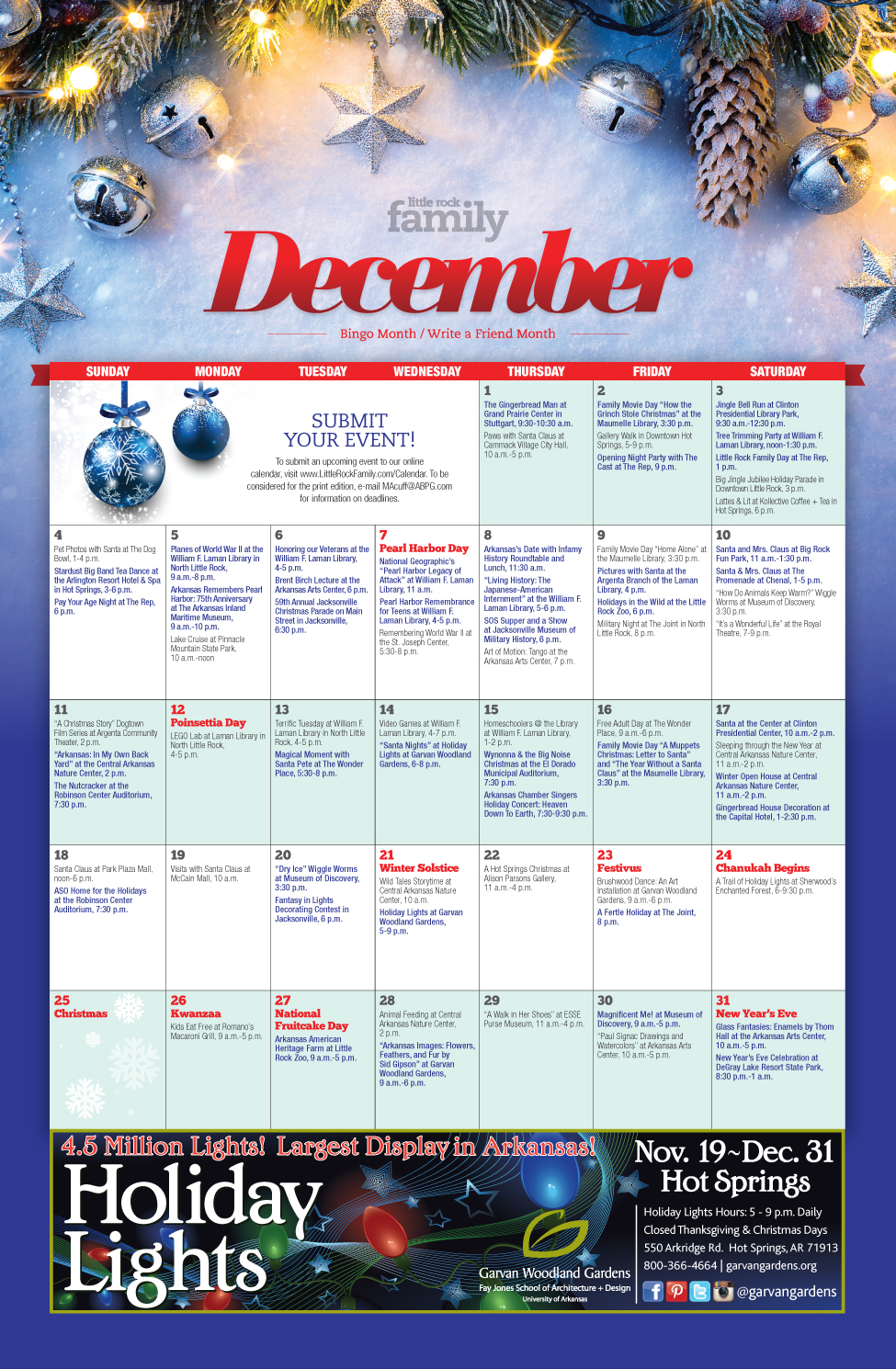 Download December's Calendar of Holly, Jolly Family Events Little